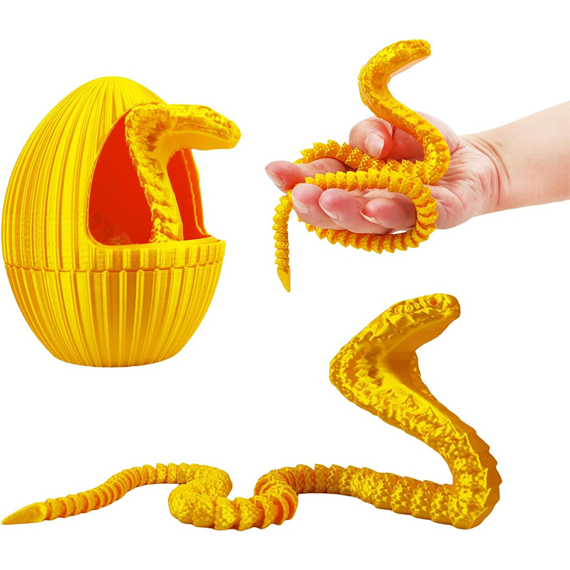 Oeuf doré brillant + serpent 30cm