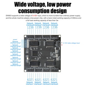 Módulo de interruptor Ethernet de 8 puertos 10/100Mbps de alto rendimiento interruptor de entrada de voltaje amplio de 5-12V - Product Image 4