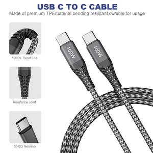Custodia in metallo intrecciato in Nylon per Huawei Xiaemi per stampante e fotocamera con cavo di ricarica rapida USB-C a Type-C PD 5A 100W - Product Image 3