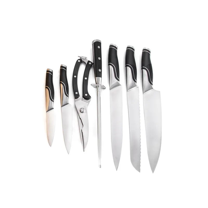 Commercio all'ingrosso Su Ordinazione Professionale 8 PCS Set di Coltelli In Acciaio Inox Coltello Da Cucina Set con Blocco Di Legno