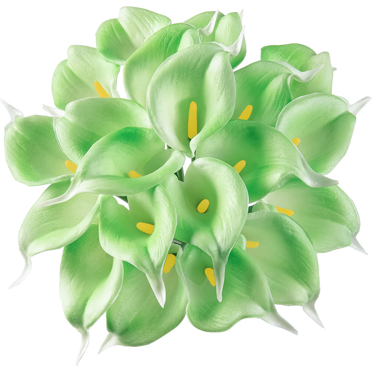 Verde con centro amarillo