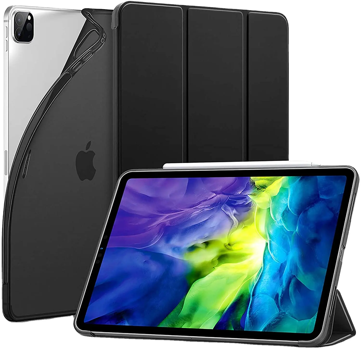 אוטומטי שרות שינה TPU Folio Trifold Tablet כיסוי Case עבור אפל iPad אוויר 4/פרו/מיני/10.5/7/8/10.2/10.5/9.7/10.9/7.9