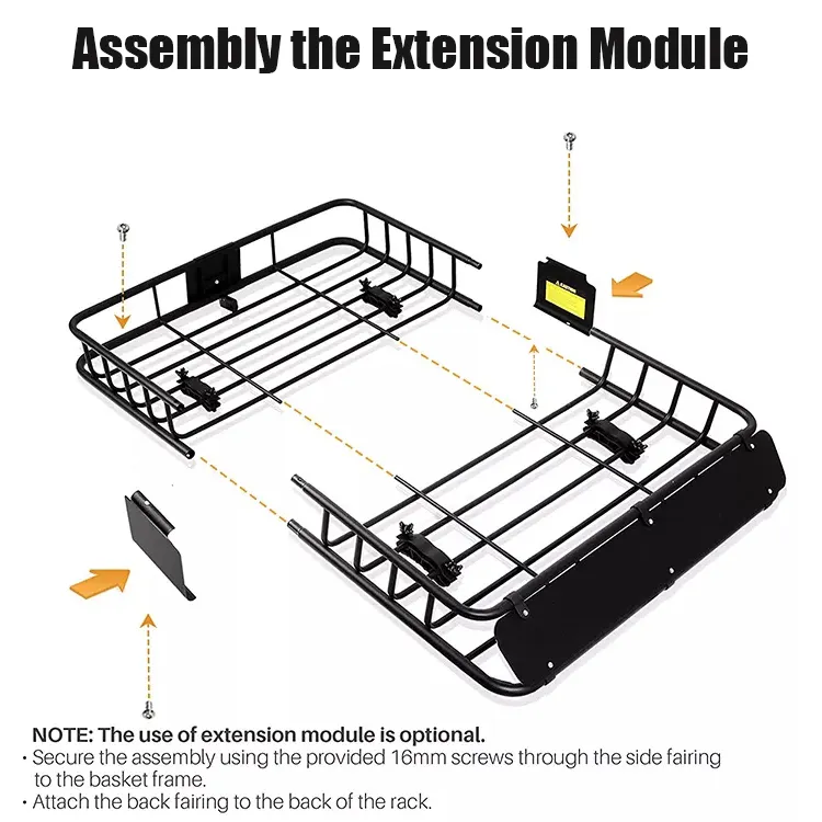 43 Inch 4x4 iron steel extension offroad suv car top roof universal luggage bag cargo rack holder carrier basket
