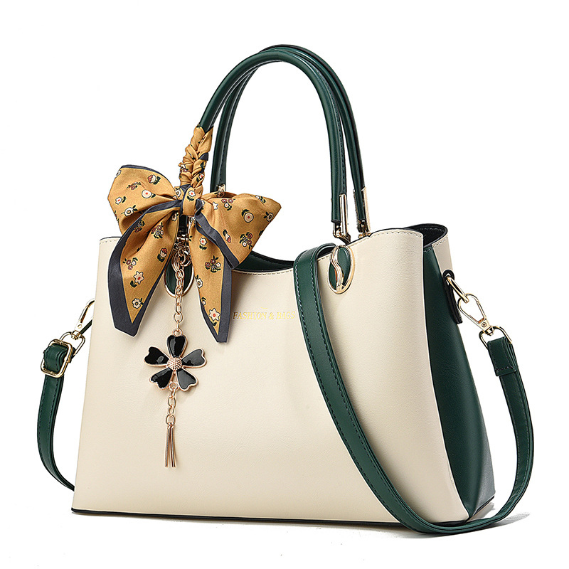 White with green