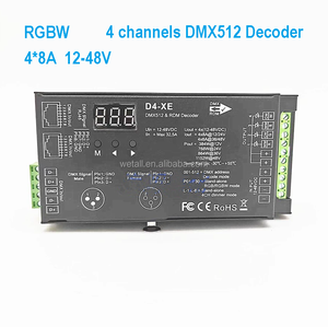 DMX512 decodificador tira de LED RGB/RGBW/RGBCW 3-4-5 canales controlador LED de voltaje constante