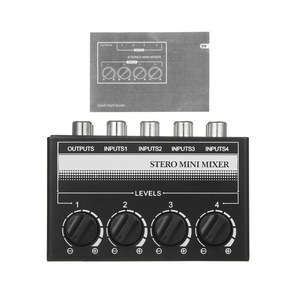 Mini Stereo <strong>4</strong> Channel Passive Mixer RCA Portable Audio Mixer <strong>1</strong> in <strong>4</strong> Out Stereo <strong>Distributor</strong> Volume Control, No Battery Required - Product Image 5