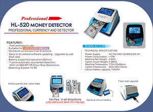 HL-520P Mini Portable Bill Detector Money Detector for Currency <strong>Detection</strong> - Product Image 6