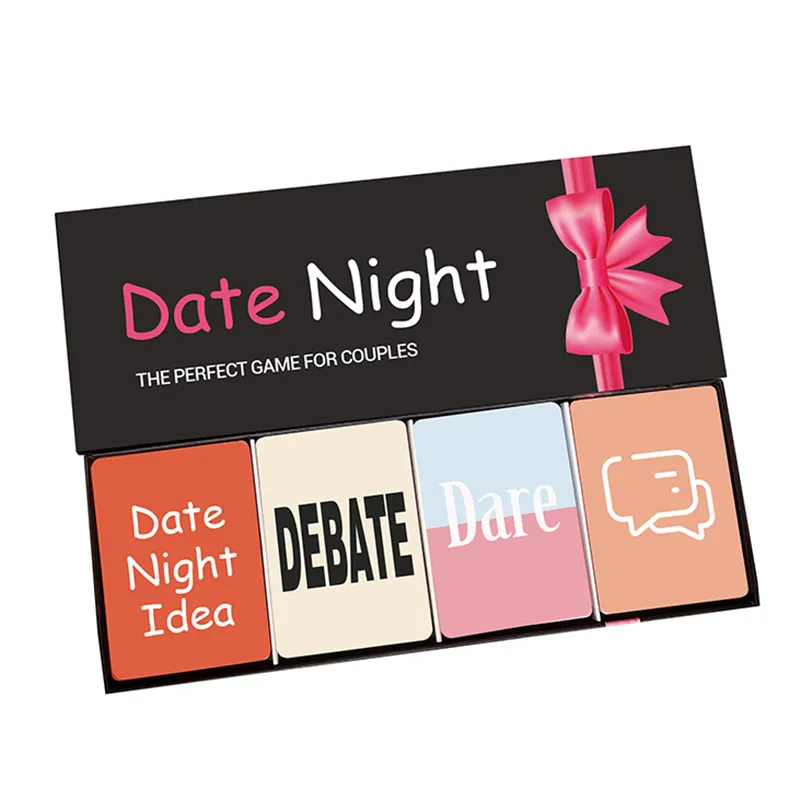 Impresión divertida personalizada Conversación romántica y preguntas Fecha Noche Tarjetas de buena idea El juego de parejas