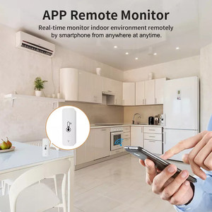 Smart Automation 2,4G WiFi Monitor de temperatura y humedad Compact Tuya App Alexa Control remoto Sensores de temperatura y humedad - Product Image 4