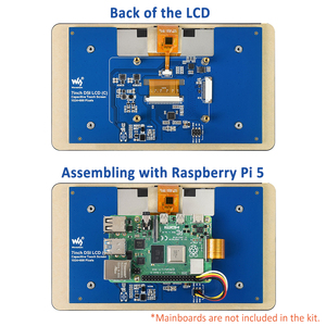 7-Zoll-IPS-Display 1024x600 Kapazitiver Touchscreen 5 Punkte Einstellbare Helligkeit DSI-LCD für Raspberry Pi 5/4 - Product Image 5