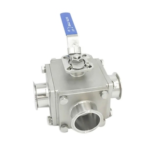 Furui Food Grade 2 Inch Manual Control SS304 3 <strong>Way</strong> Non-Retention Sanitary <strong>Square</strong> Tri Clamp Full Port Ball Valve - Product Image 5