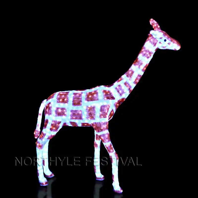 3D zürafa heykel bahçe peyzaj ışıkları led su geçirmez motif ışıkları hayvanlar