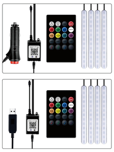 2023 F8 F12 RGB LED araba ortam işıkları ses müzik aktif 4 in 1 otomatik İç dekoratif işık - Product Image 6
