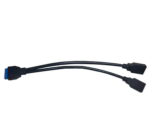 Personalización USB 3,0 20Pin IDC a 2 * USB 3,0 A cable adaptador hembra para computadora Cable USB 3,0