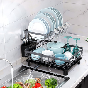 High Quality Two-Tiered Metal Dish Rack Standing <strong>Type</strong> with <strong>Excellent</strong> for Cleaning Tool &amp; Storage Direct From Factory - Product Image 3