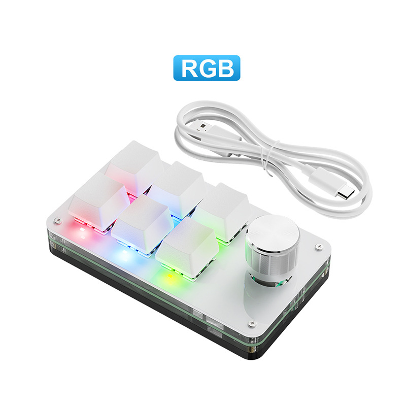 Blanc 6+1 bouton filaire RVB