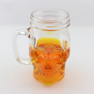 400ml Recyclable Skull Glass Mason <strong>Jar</strong> with Handles - Product Image 3