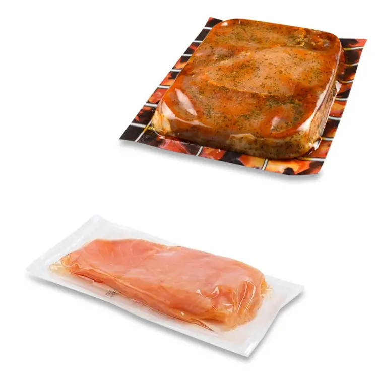 सॉसेज बैकन पैकिंग मशीन के लिए स्वचालित मांस थर्मोफॉर्मिंग वैक्यूम पैकिंग मशीन चिकन स्तन पैकिंग मशीन