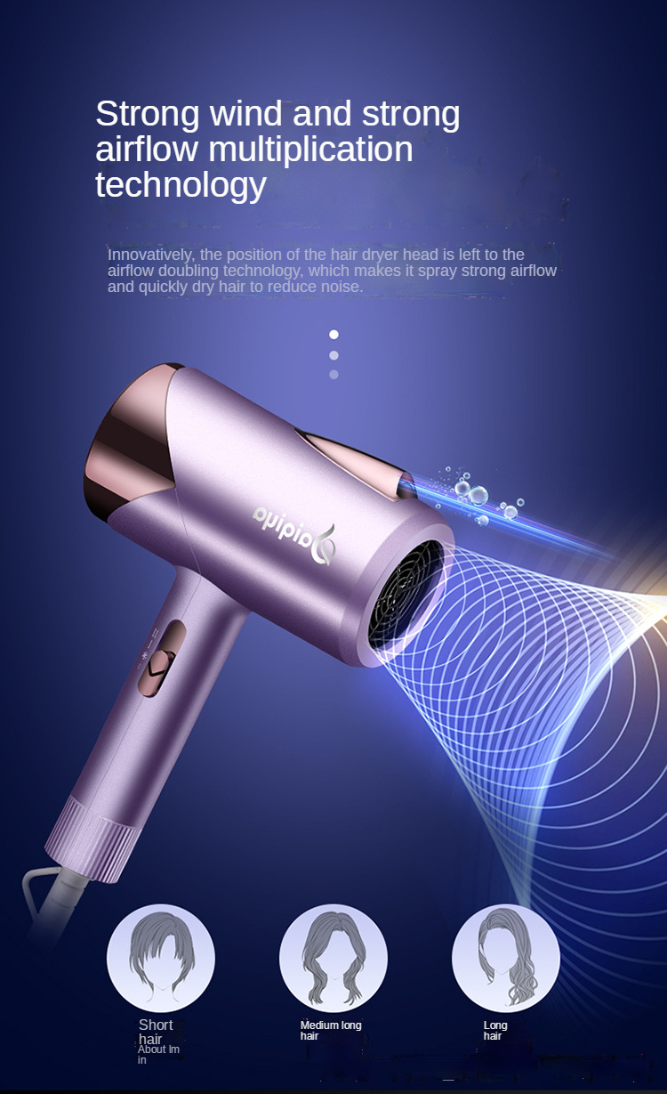 Negative ion hair dryer foldable hot and cold wind blue hammer professional hair dryer household student dormitory drop shipping