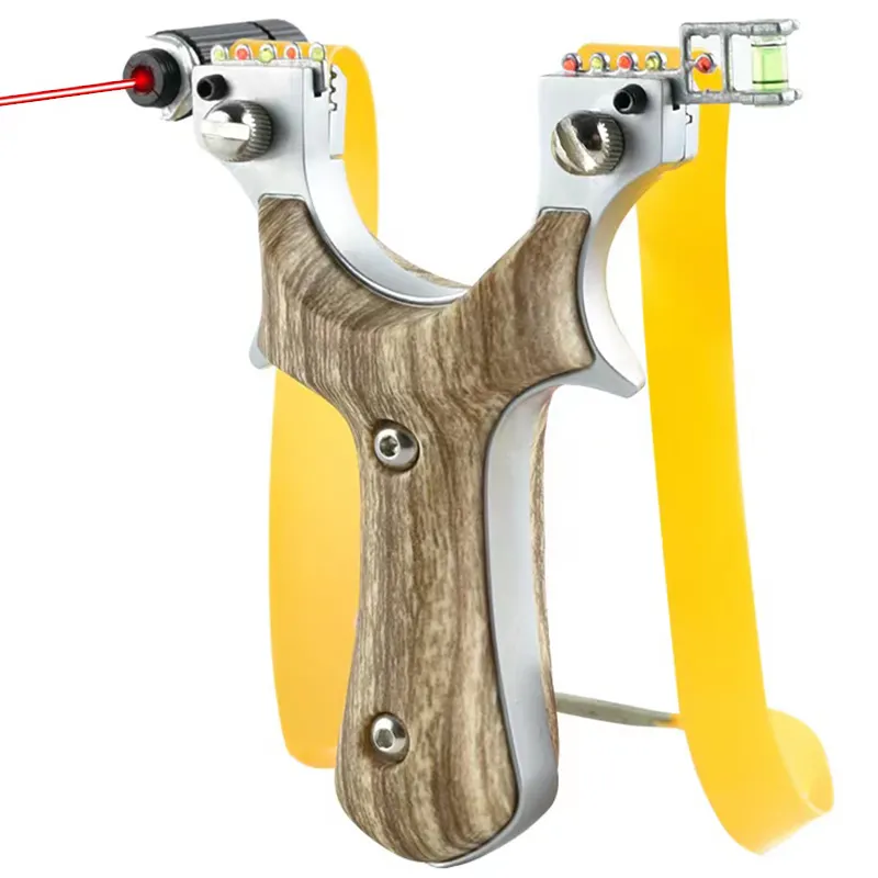 Laser Visant Slingshot Compétition Jeu Confortable Grip Plat Bande de Caoutchouc Cible Papier Ensemble Chasse et Tir en Plein Air