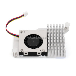 Raspberry Pi 5 Enfriador activo Disipador de calor de cobre completo Aleta de refrigeración Radiador de ventilador PWM ajustable para Raspberry Pi 5 - Product Image 1