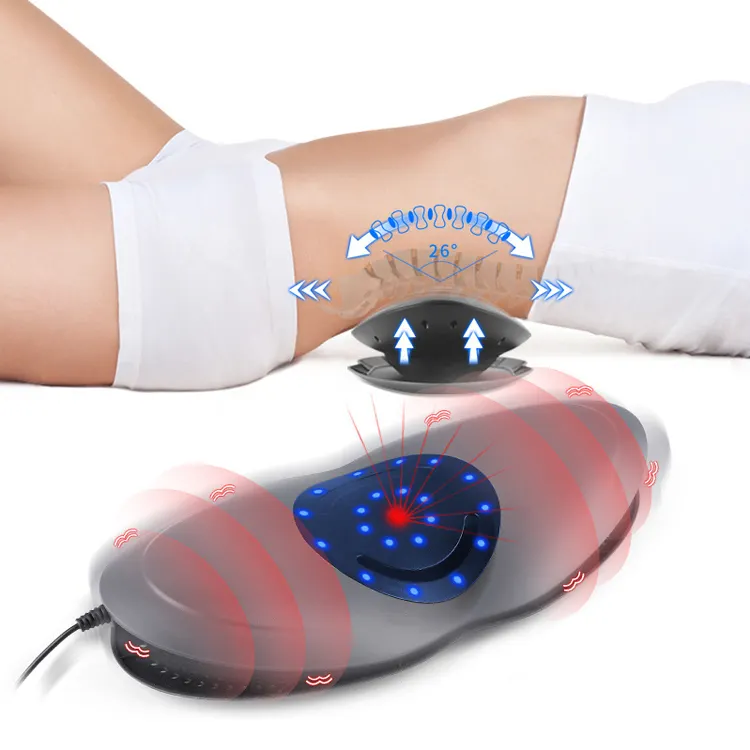 Masajeador Lumbar eléctrico inteligente de tracción por calor para la parte inferior de la espalda, masajeador Lumbar, camilla de espalda con vibración