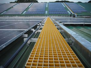 Quick Installed Fiberglass Frp Roof Walkway for Solar Panel <strong>Mounting</strong> System Roof Solar Mount