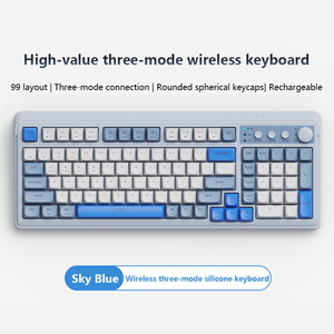 2.4G <strong>Wireless</strong> Three-mode Rubber <strong>Keyboard</strong> <strong>Wireless</strong> Multi-color Desktop Laptop Office Game 99-key <strong>Wireless</strong> <strong>Keyboard</strong>