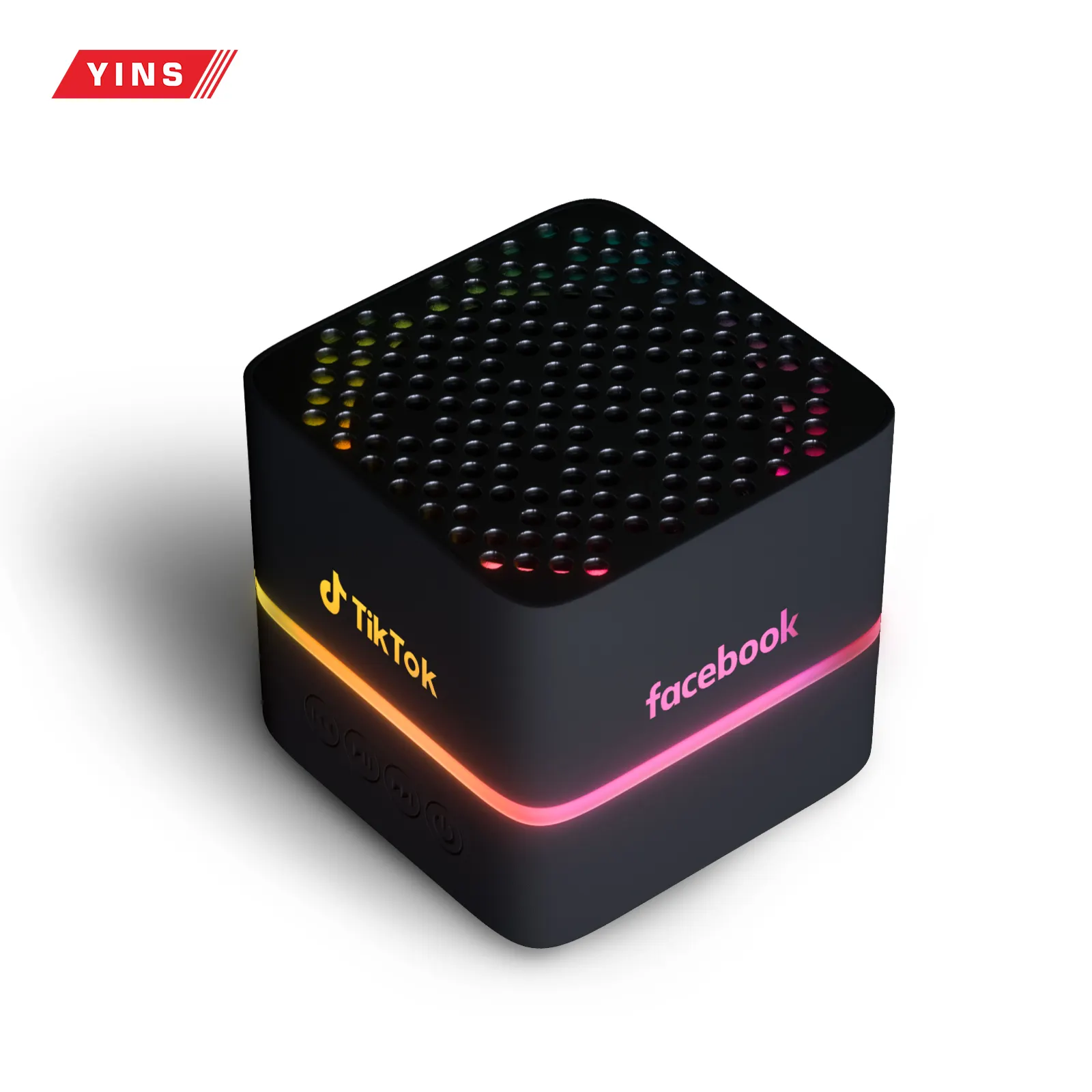 Altavoz Bluetooth inalámbrico cuadrado personalizable con logotipo LED: regalo perfecto para una marca personalizada y un ambiente mejorado