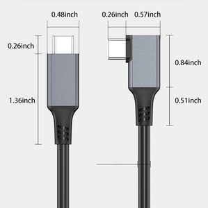 <strong>3</strong> Meters High <strong>Speed</strong> USB3.<strong>2</strong> Cable 10Gbps Data Sync 90&deg; Right Angle VR Cord 100W Fast Charging 4K Video <strong>USB</strong>-C Data Cable - Product Image 6