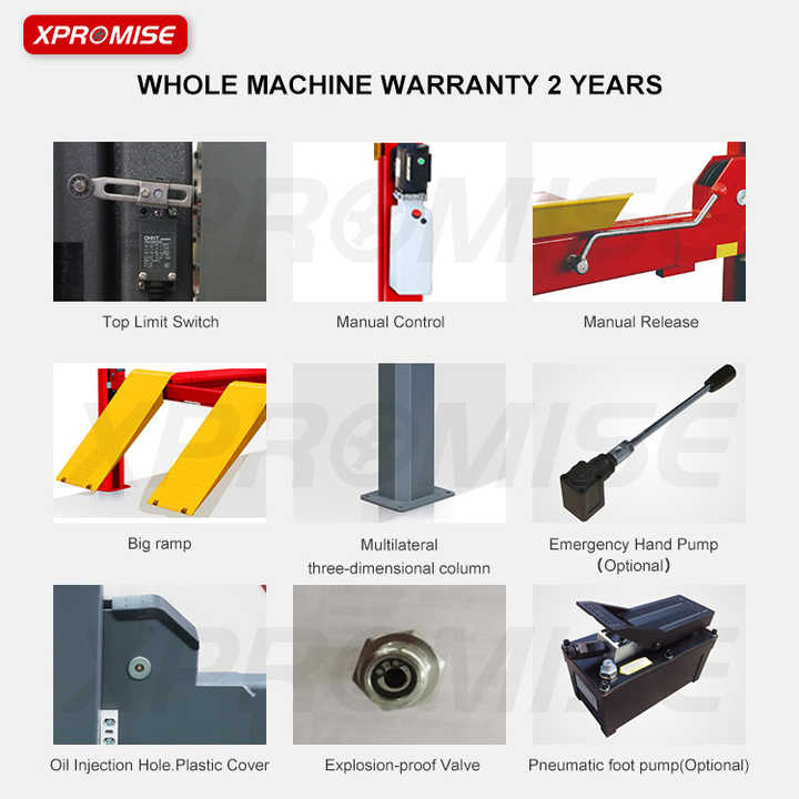 4T Garage Equipment 4 Post Hydraulic Car Lift for Alignment with Second Jack