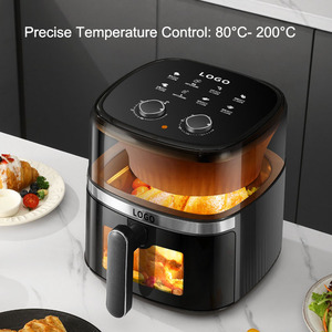 Nuevo diseño personalizado 110V 220V Control de temperatura 8 funciones 6L Calefacción eléctrica Freidoras de aire para alimentos