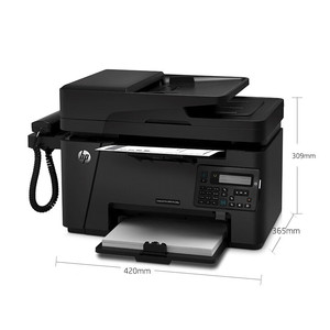 HP 128fp All-in-One A4 Office Home Wired Network Laser <strong>Printer</strong> Black and White with Document Feeder Four-in-One Functionality