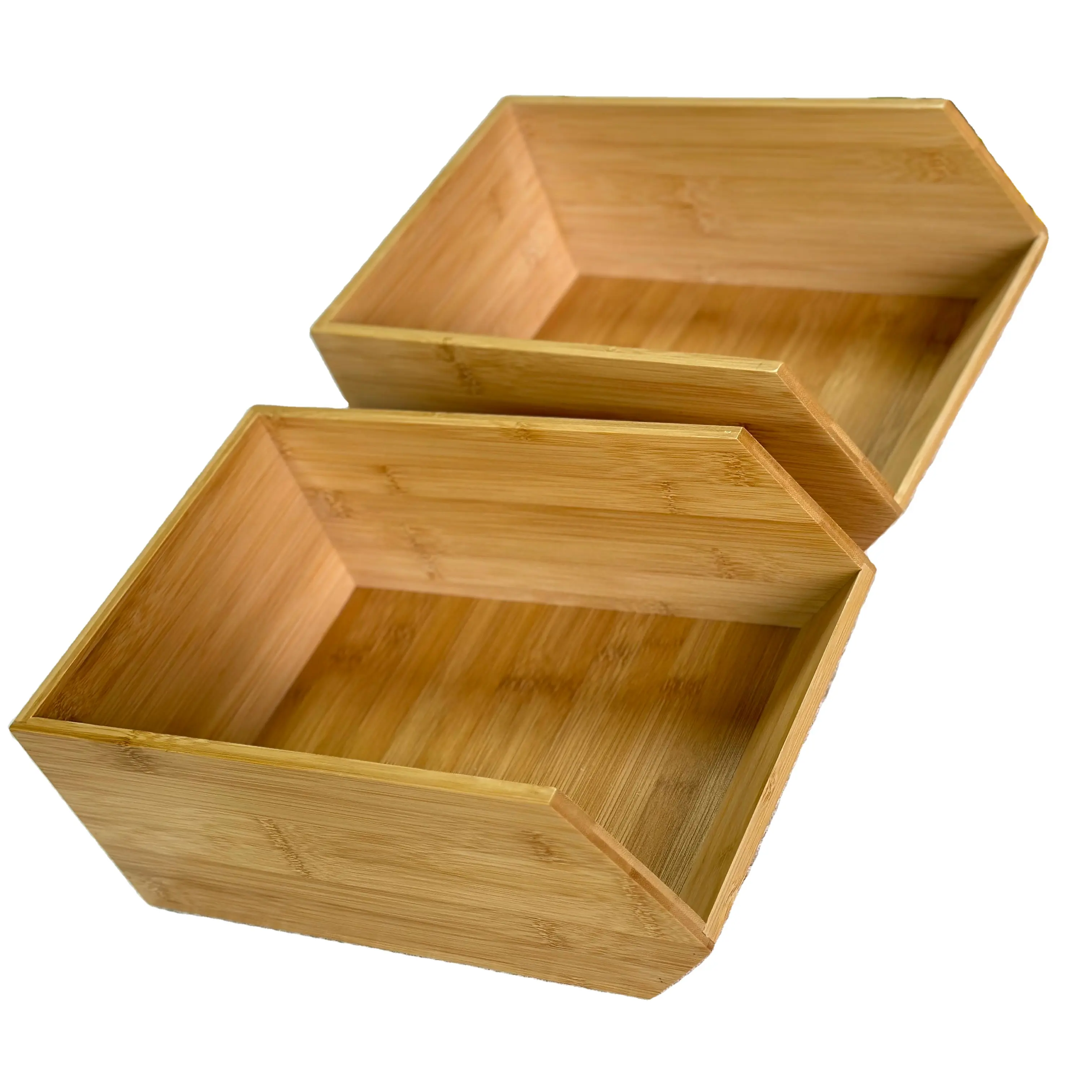 Bamboo kitchen desktop organizer cassetto desktop articoli vari scatole portaoggetti impilabili con apertura frontale