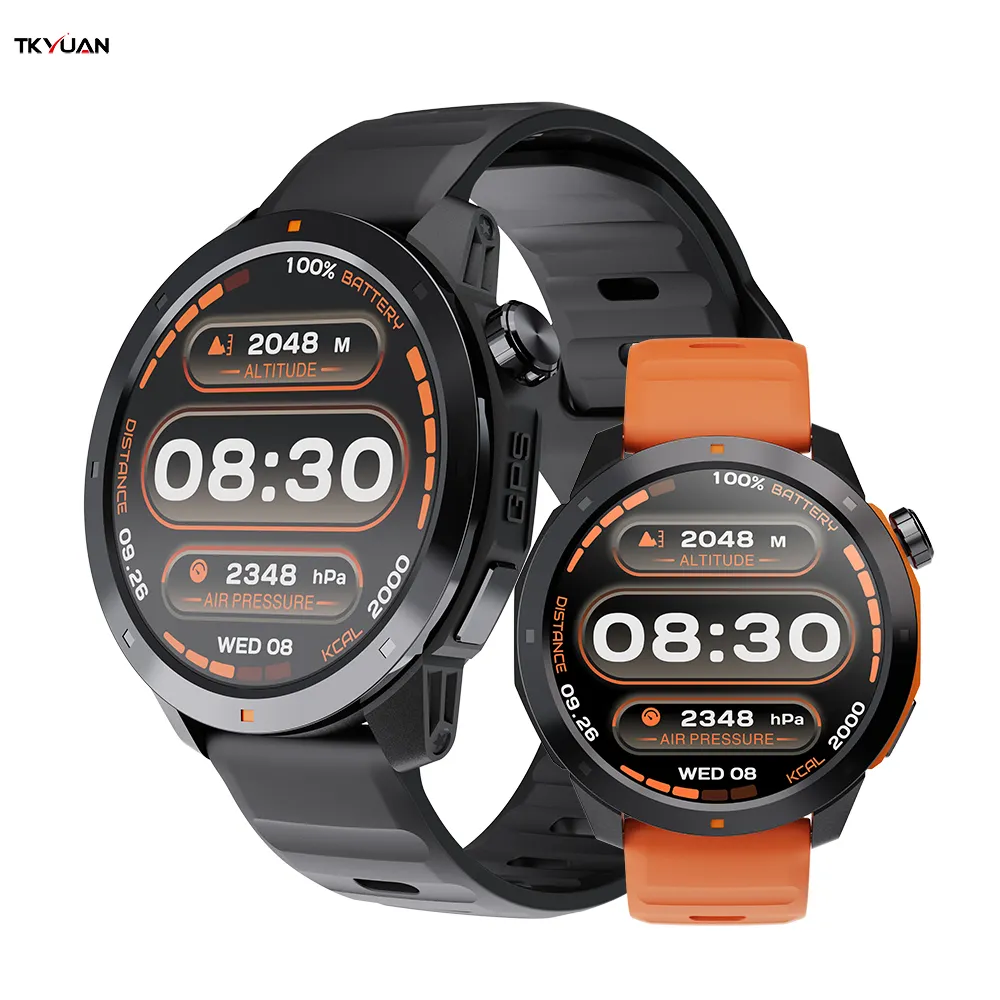 TKYUAN Gps Compass Smartwatch Hombre 2024 donne con Gps altimetro barometro orologio per gli uomini Oled schermo escursionismo sport