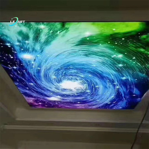 隔热功能聚氯乙烯材料3d印刷薄膜法国天花板织物背光拉伸天花板
