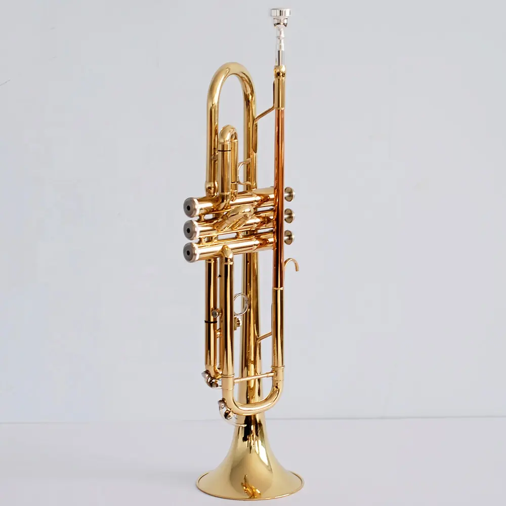 Instrumento de trompeta mejorado de latón para adultos y niños, Trompeta de cobre puro de grado de prueba de rendimiento profesional, tono Bb para principiantes