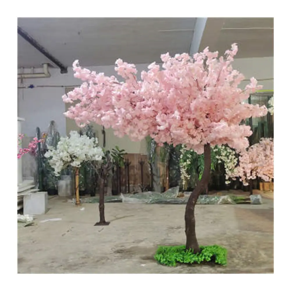 E-2,5 m interior al aire libre boda telón de fondo decoración árbol Rosa biónico Sakura flor arco árbol artificial cerezos en flor