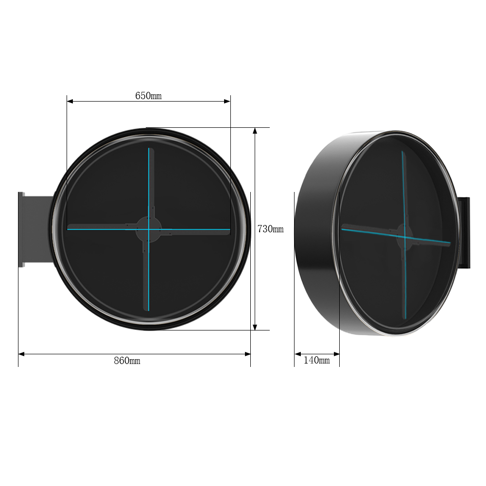 Boîte à lumière double face 65 cm