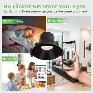 Tavan ışık Downlight <span class=keywords><strong>8w</strong></span> 3cct saa Anti parlama gömme üç renk downlight siyah oda ışıkları COB <span class=keywords><strong>LED</strong></span> Downlight spot 90mm