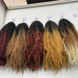 Orientfashion 18 24 inch sợi tổng hợp Marley <span class=keywords><strong>Braid</strong></span> afro kinky Ombre <span class=keywords><strong>Braid</strong></span> tóc afro kinky Xoắn Tóc Marley tóc <span class=keywords><strong>braid</strong></span> - Product Image 1