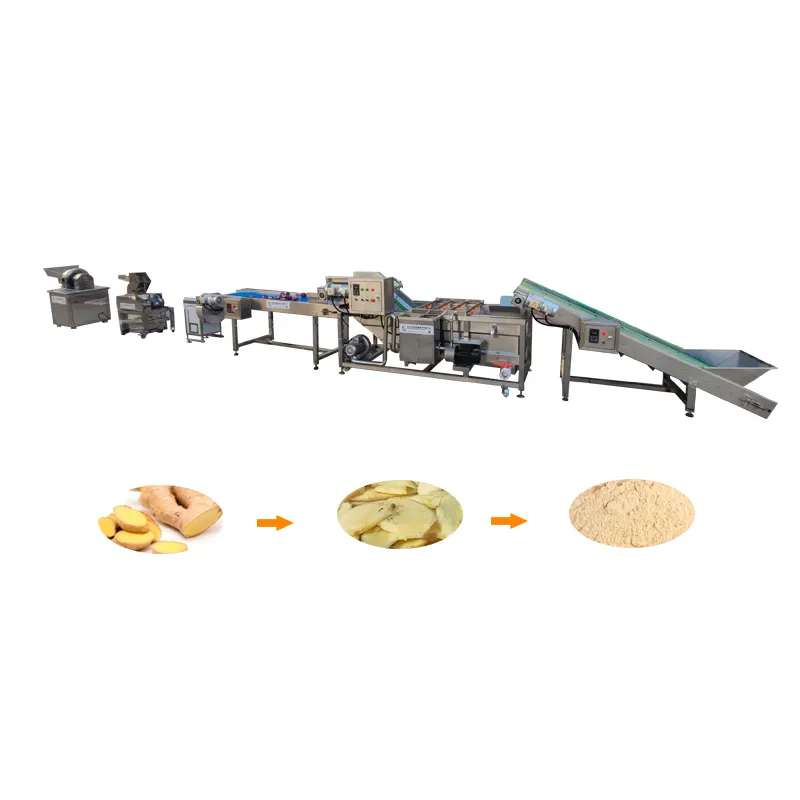 Línea de producción de polvo de cebolla Máquina de secado y procesamiento de jengibre