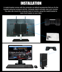Eglobal Quad Core Four Threads Quiet Mini Pc 4MB Cache Intel Ce-leron J4125 6USB Dual Display <strong>Desktop</strong> <strong>Computer</strong> Business Tiny Pc - Product Image 6