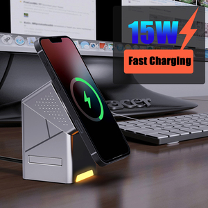 Newest Pop up <strong>Design</strong> Multi <strong>Device</strong> Fast Charging Dock Station 15W 3 in 1 Touch Auto Rotation Cube Magnetic Wireless Charger Stand - Product Image 5