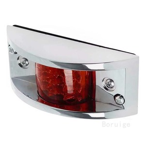 Auto 12 <strong>LED</strong> Lighting System With Chrome Waterproof <strong>Red</strong> Amber Lamp for Fender Side Marker Clearance Lights Trailer Use - Product Image 1