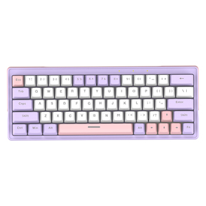 Junta de teclado mecánico para juegos RGB de 63 teclas personalizada de fábrica Hoswap interruptor Rosa Teclado mecánico para juegos tri-modo de colores mezclados - Product Image 2