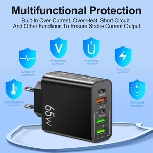 急速充電携帯電話充電器5V4Aヨーロッパ、アメリカ、イギリスの標準PD3USBマルチポートアダプター充電器 - Product Image 5