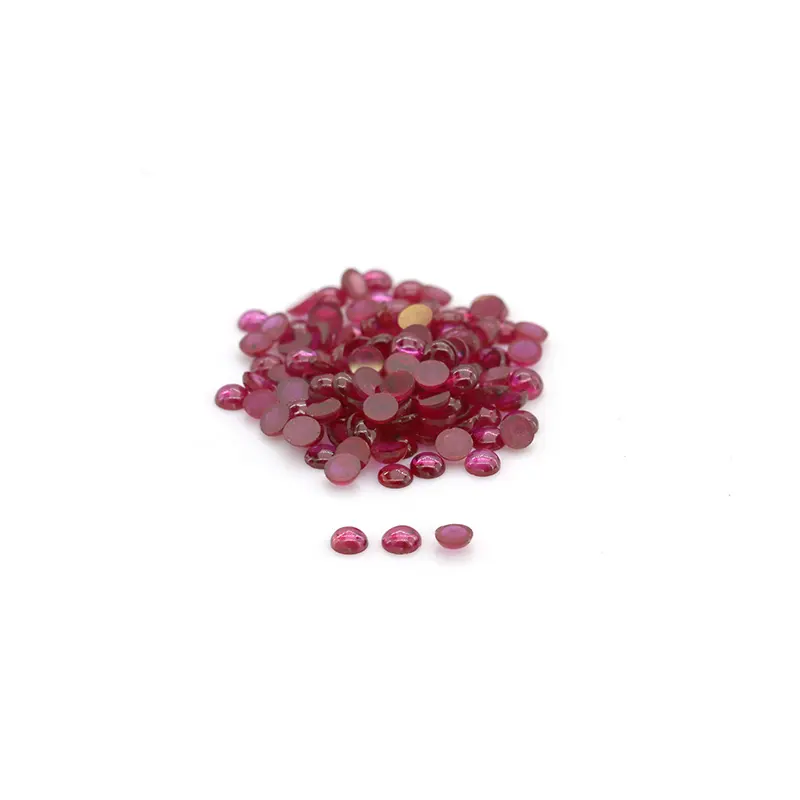 Cabochon rond en pierre rubis, bijoux, pierre brute rouge, brillant, coupe, prix au choix, 9 pièces
