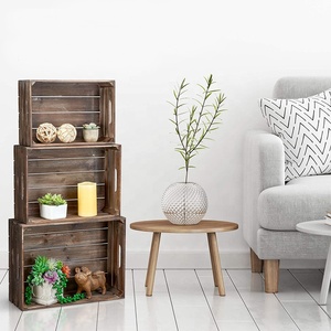Luckyiwnd Brown <span class=keywords><strong>Set</strong></span> von 3 Rustic Wood Nesting Crates mit Handles Decorative Farmhouse Wooden Storage Container <span class=keywords><strong>Boxes</strong></span>