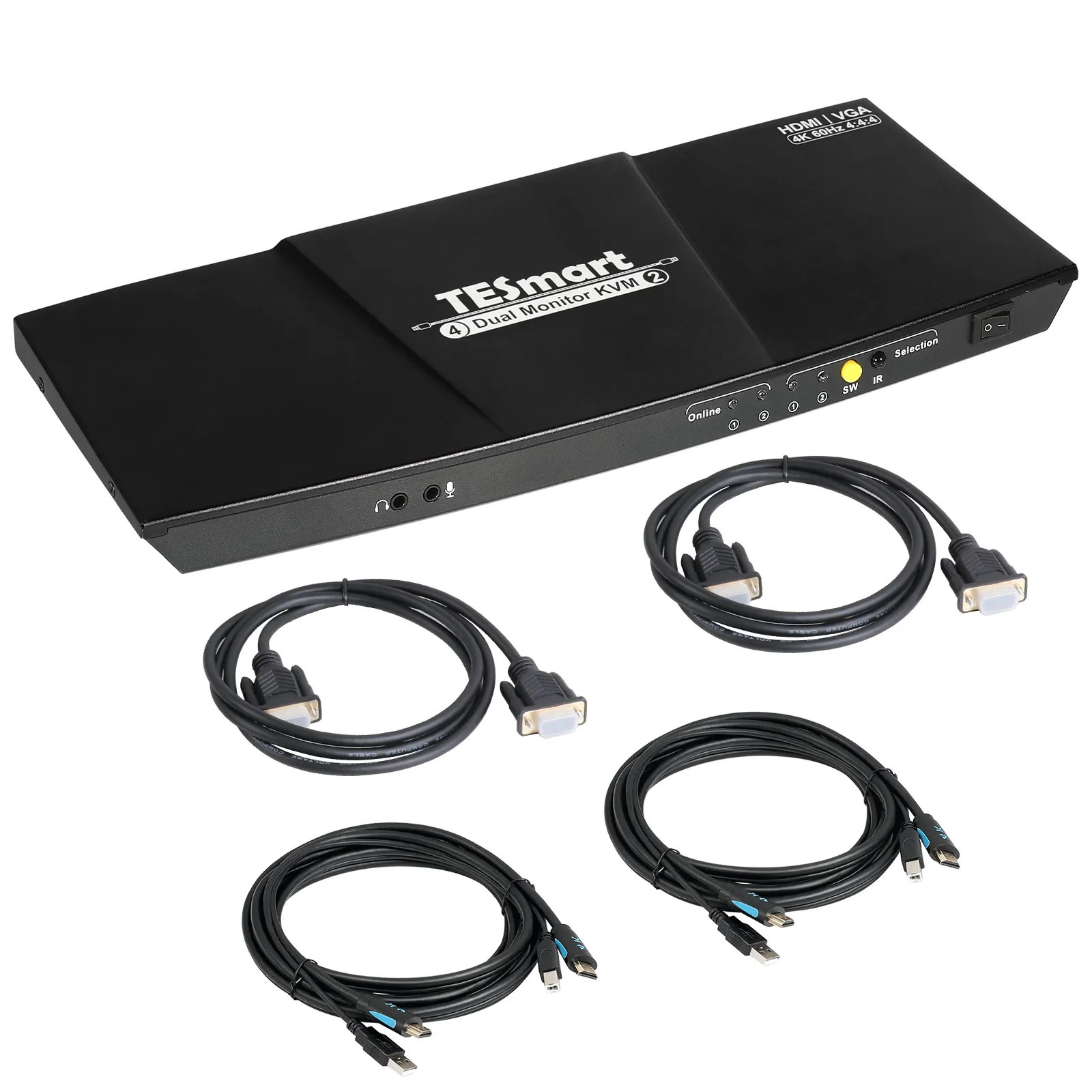 4 2 0UT KVM 4X2 çift monitör KVM destekler USB 2.0 kvm anahtarı hdmi